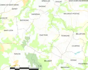 Poziția localității Faleyras