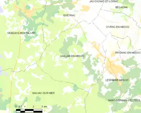 Poziția localității Gaillan-en-Médoc