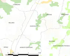 Poziția localității Gauriaguet