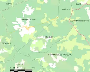 Poziția localității Goualade