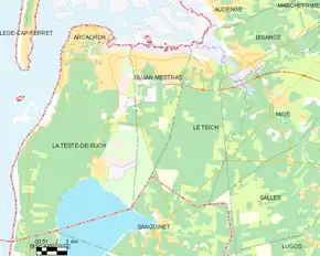 Poziția localității Gujan-Mestras