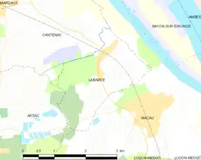 Poziția localității Labarde