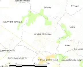 Poziția localității La Lande-de-Fronsac