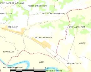 Poziția localității Lamothe-Landerron