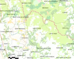 Poziția localității Laruscade