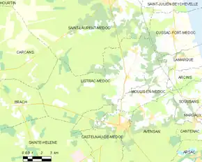 Poziția localității Listrac-Médoc