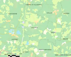 Poziția localității Louchats