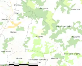 Poziția localității Marcenais