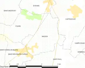 Poziția localității Mazion