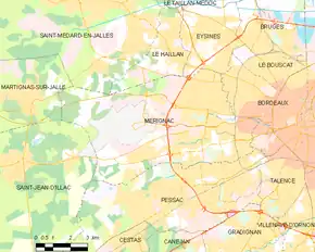 Poziția localității Mérignac