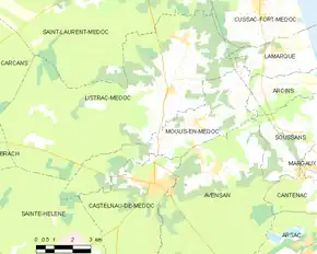 Poziția localității Moulis-en-Médoc