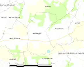 Poziția localității Neuffons
