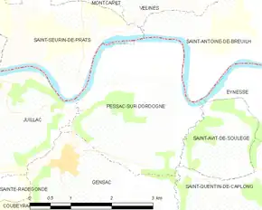 Poziția localității Pessac-sur-Dordogne