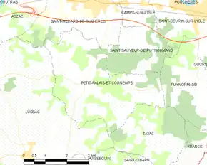 Poziția localității Petit-Palais-et-Cornemps