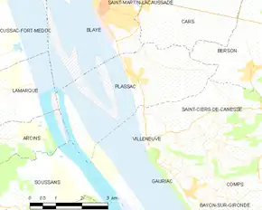 Poziția localității Plassac