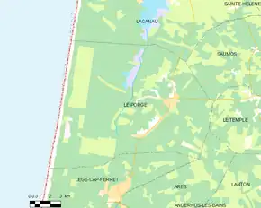 Poziția localității Le Porge