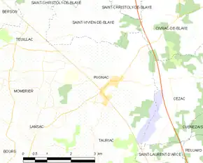 Poziția localității Pugnac