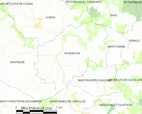 Poziția localității Puisseguin