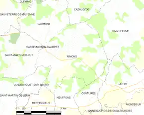 Poziția localității Rimons