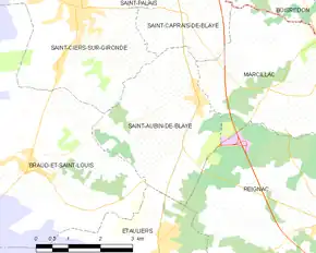 Poziția localității Saint-Aubin-de-Blaye