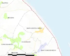 Poziția localității Saint-Christoly-Médoc