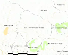 Poziția localității Saint-Christophe-des-Bardes
