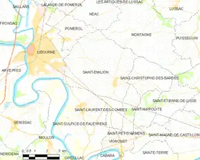 Poziția localității Saint-Émilion