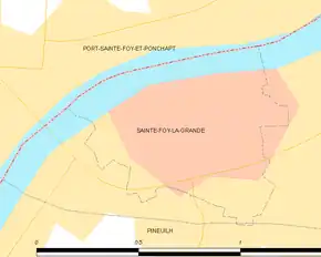 Poziția localității Sainte-Foy-la-Grande