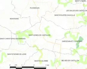 Poziția localității Saint-Genès-de-Castillon