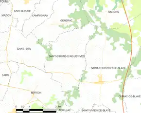 Poziția localității Saint-Girons-d'Aiguevives