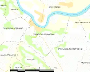 Poziția localității Saint-Jean-de-Blaignac