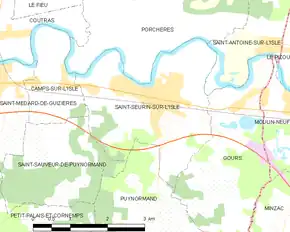 Poziția localității Saint-Seurin-sur-l'Isle