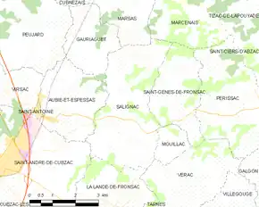 Poziția localității Salignac