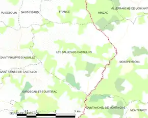 Poziția localității Les Salles-de-Castillon