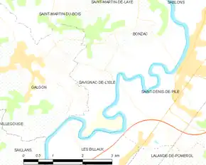 Poziția localității Savignac-de-l'Isle