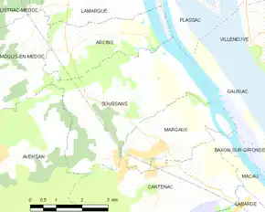 Poziția localității Soussans