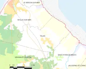 Poziția localității Talais