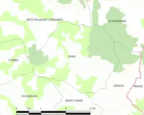 Poziția localității Tayac
