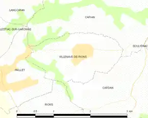 Poziția localității Villenave-de-Rions