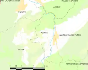 Poziția localității Agonès