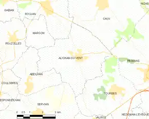 Poziția localității Alignan-du-Vent