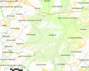 Poziția localității Aumelas