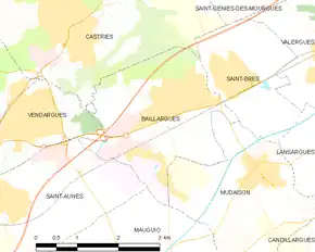 Poziția localității Baillargues