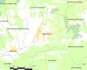 Poziția localității Bédarieux