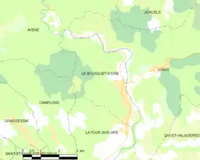 Poziția localității Le Bousquet-d'Orb