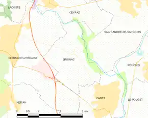 Poziția localității Brignac