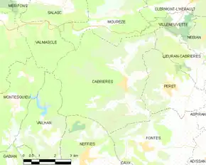 Poziția localității Cabrières