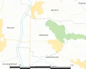 Poziția localității Campagnan