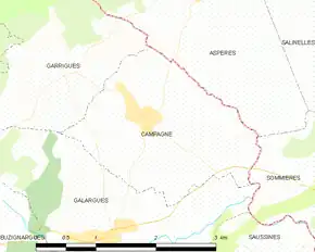 Poziția localității Campagne