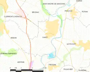 Poziția localității Canet